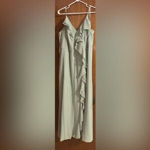 Elegant Light Green Ruffled Dress